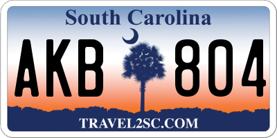 SC license plate AKB804