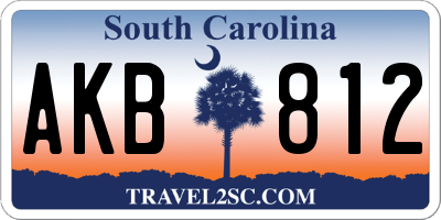 SC license plate AKB812