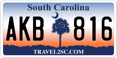 SC license plate AKB816