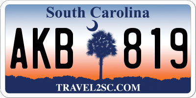 SC license plate AKB819