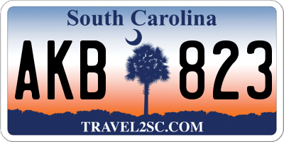 SC license plate AKB823