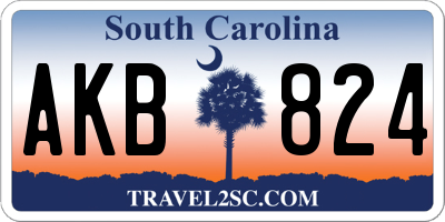 SC license plate AKB824