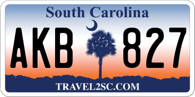 SC license plate AKB827