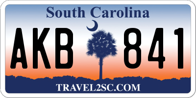 SC license plate AKB841