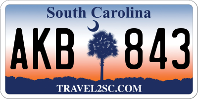 SC license plate AKB843