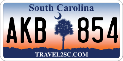 SC license plate AKB854