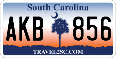 SC license plate AKB856