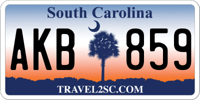 SC license plate AKB859