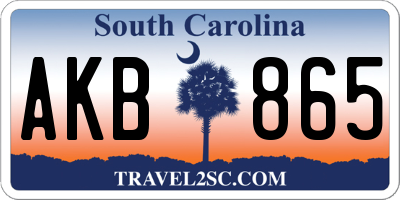 SC license plate AKB865