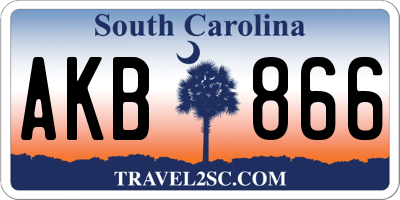 SC license plate AKB866