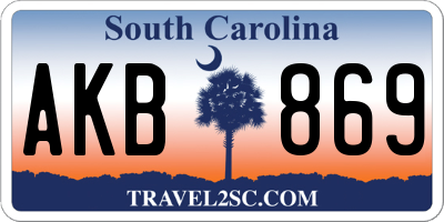 SC license plate AKB869