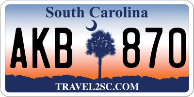 SC license plate AKB870