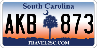 SC license plate AKB873
