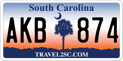 SC license plate AKB874