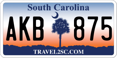 SC license plate AKB875