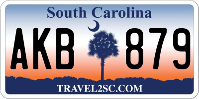 SC license plate AKB879