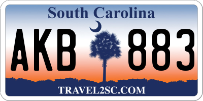 SC license plate AKB883