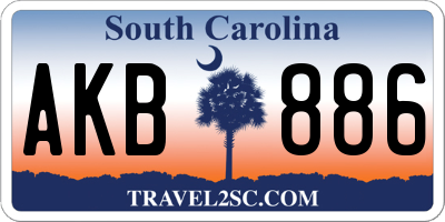 SC license plate AKB886