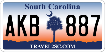 SC license plate AKB887