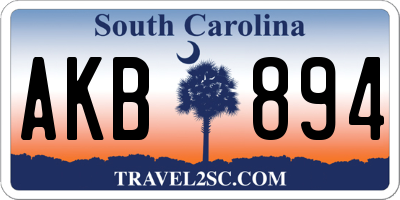 SC license plate AKB894