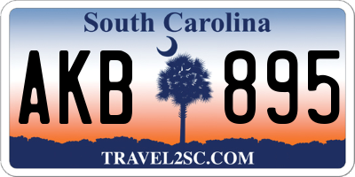 SC license plate AKB895