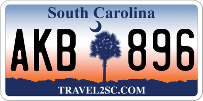 SC license plate AKB896
