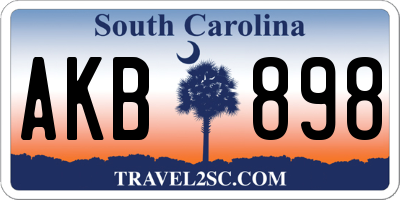 SC license plate AKB898
