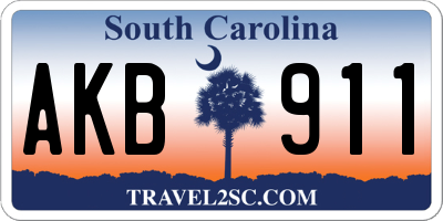 SC license plate AKB911