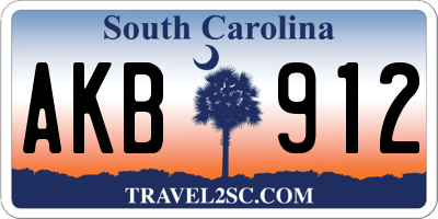 SC license plate AKB912