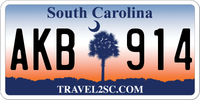 SC license plate AKB914