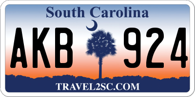 SC license plate AKB924