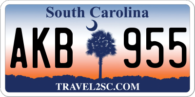 SC license plate AKB955
