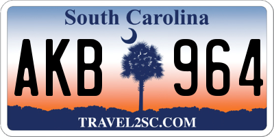 SC license plate AKB964