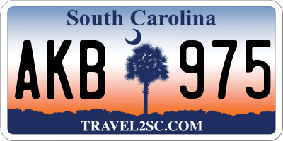 SC license plate AKB975