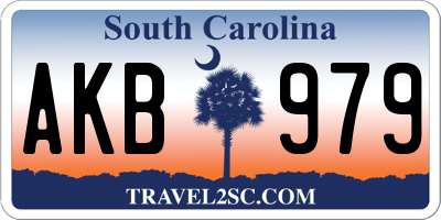 SC license plate AKB979