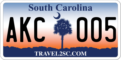 SC license plate AKC005