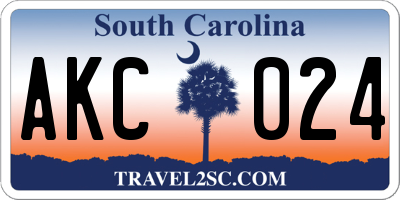 SC license plate AKC024