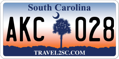 SC license plate AKC028