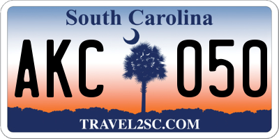 SC license plate AKC050