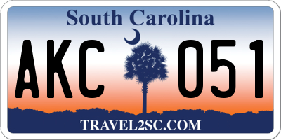 SC license plate AKC051