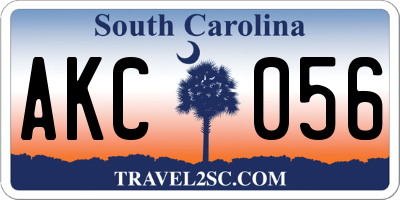 SC license plate AKC056