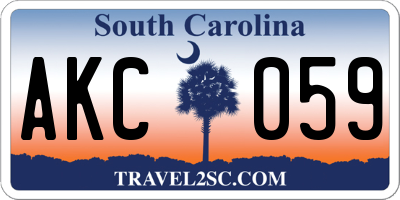 SC license plate AKC059