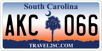 SC license plate AKC066