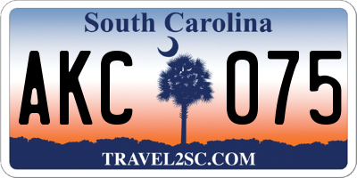 SC license plate AKC075