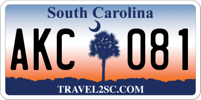 SC license plate AKC081