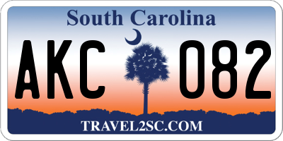 SC license plate AKC082