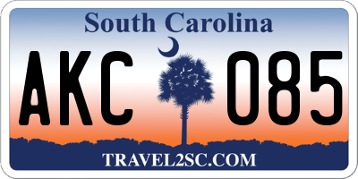 SC license plate AKC085