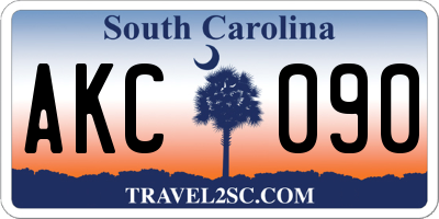 SC license plate AKC090