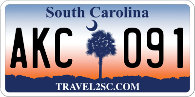 SC license plate AKC091