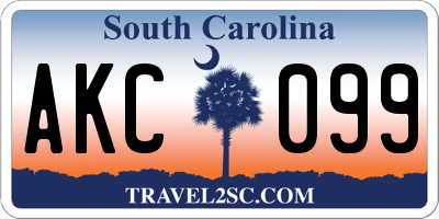 SC license plate AKC099